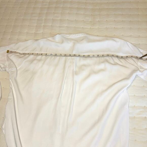 Lou Grey for LOFT Chambray Long Sleeve Button Up Shirt Women's M | White | EUC - Picture 11 of 12